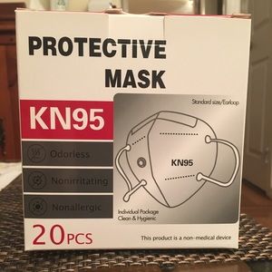 White KN95 masks box of 20 one size fits all